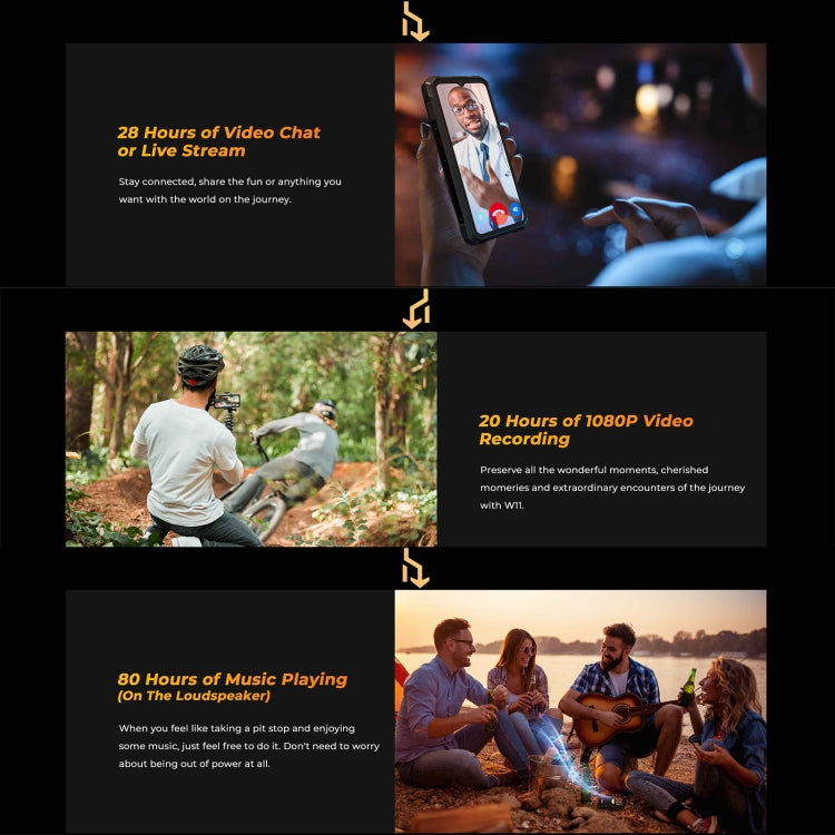 HOTWAV W11 Rugged Phone, 6GB+256GB, Night Vision, 20800mAh, 6.6 inch Android 13 MT8788 Octa Core, Network: 4G, OTG(Cosmic Black) - free shipping - PMC TechLife - Order now!