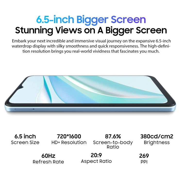 [HK Warehouse] Blackview WAVE 6C, 2GB+32GB, 6.5 inch Android 13 Unisoc SC9863A Octa Core up to 1.6GHz, Network: 4G, OTG(Blue) - Blackview by Blackview | Online Shopping South Africa | PMC Jewellery