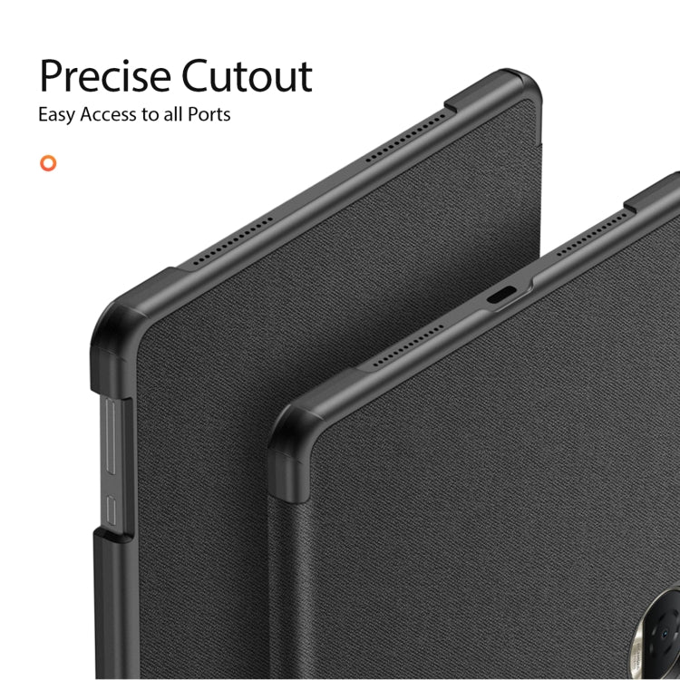 For Honor Pad 9 DUX DUCIS Domo Series Cloth Texture Magnetic Leather Tablet Case(Black) - Honor by DUX DUCIS | Online Shopping South Africa | PMC Jewellery | Buy Now Pay Later Mobicred