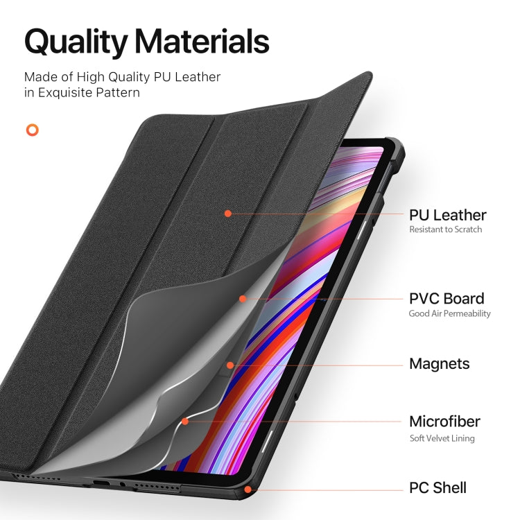 For Xiaomi Redmi Pad Pro 12.1 DUX DUCIS Domo Series Cloth Texture Magnetic Leather Tablet Case(Black) - More Tablet Cases by DUX DUCIS | Online Shopping South Africa | PMC TechLife | Buy Now Pay Later Mobicred