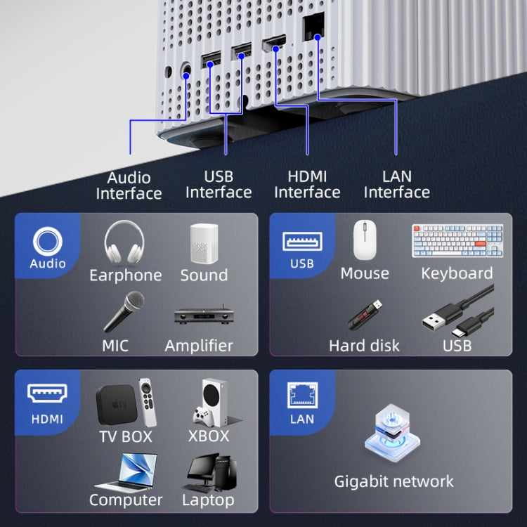 WOWOTO BL14Pro 4.41 inch LCD Display 1080P HD Smart Projector(UK Plug) - LED Projector by WOWOTO | Online Shopping South Africa | PMC TechLife | Buy Now Pay Later Mobicred