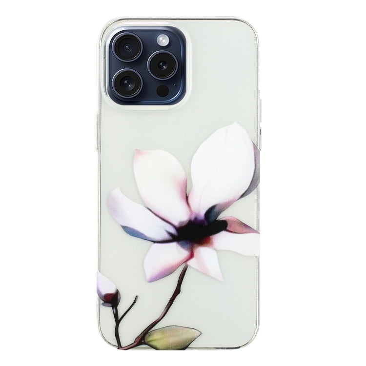 For iPhone 16 Pro Colorful Painting Pattern TPU Phone Case(White Flowers) - iPhone 16 Pro Cases by PMC Jewellery | Online Shopping South Africa | PMC Jewellery | Buy Now Pay Later Mobicred