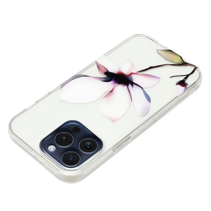 For iPhone 16 Pro Colorful Painting Pattern TPU Phone Case(White Flowers) - iPhone 16 Pro Cases by PMC Jewellery | Online Shopping South Africa | PMC Jewellery | Buy Now Pay Later Mobicred