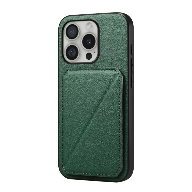 For iPhone 16 Pro D04 Calf Texture Dual Card Slot Holder Phone Case(Green) - iPhone 16 Pro Cases by PMC Jewellery | Online Shopping South Africa | PMC Jewellery | Buy Now Pay Later Mobicred