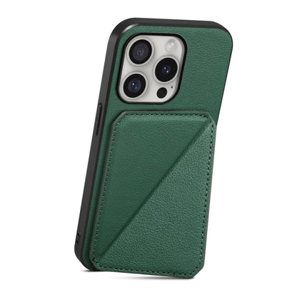 For iPhone 16 Pro D04 Calf Texture Dual Card Slot Holder Phone Case(Green) - iPhone 16 Pro Cases by PMC Jewellery | Online Shopping South Africa | PMC Jewellery | Buy Now Pay Later Mobicred