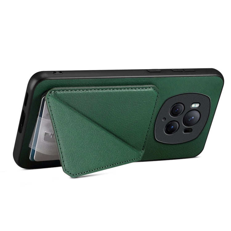 For Honor Magic6 Pro 5G D04 Calf Texture Dual Card Slot Holder Phone Case(Green) - Honor Cases by PMC Jewellery | Online Shopping South Africa | PMC Jewellery | Buy Now Pay Later Mobicred