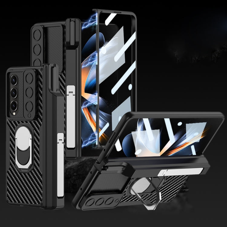 For Samsung Galaxy Z Fold4 GKK Integrated Magnetic Armor Full Coverage Phone Case(Carbon Fibre) - Galaxy Z Fold4 5G Cases by GKK | Online Shopping South Africa | PMC Jewellery | Buy Now Pay Later Mobicred