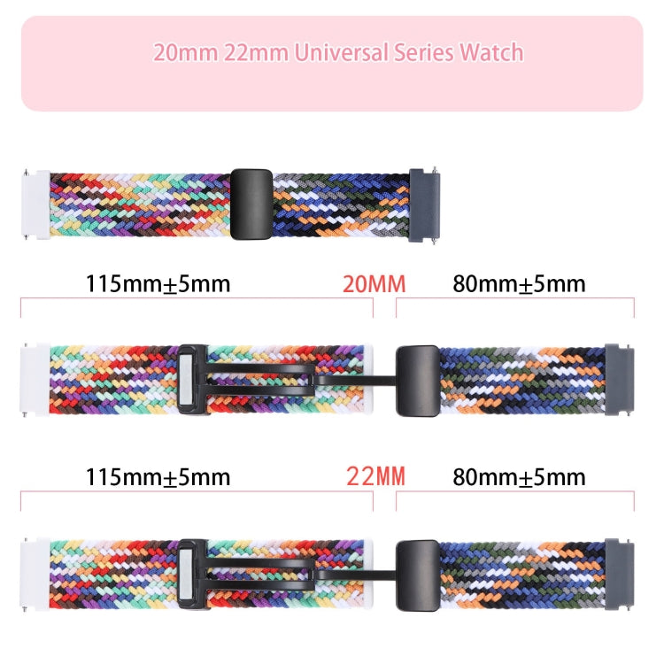 20mm Two-color Magnetic Braided Nylon Watch Band(Pink Purple) - 20mm Bands by PMC TechLife | Online Shopping South Africa | PMC TechLife