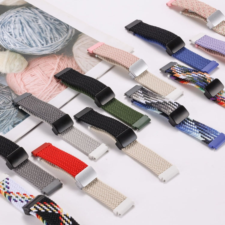 18mm Two-color Magnetic Braided Nylon Watch Band(Olive Black) - 18mm Bands by PMC TechLife | Online Shopping South Africa | PMC TechLife | Buy Now Pay Later Mobicred