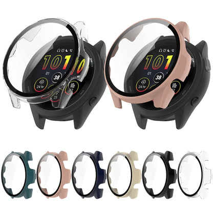 For Garmin Forerunner 165 / 165 Music PC + Tempered Film Integrated Watch Protective Case(Transparent) - Watch Cases by PMC Jewellery | Online Shopping South Africa | PMC Jewellery