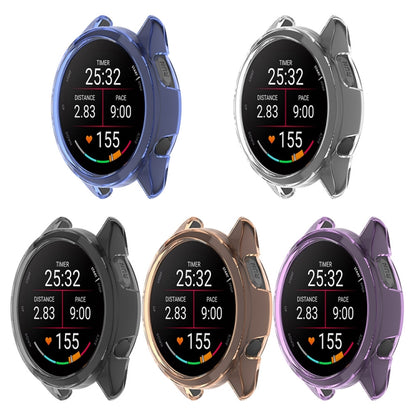 For Garmin Forerunner 165 / 165 Music Half Pack Hollow TPU Watch Protective Case(Transparent Blue) - Watch Cases by PMC Jewellery | Online Shopping South Africa | PMC Jewellery