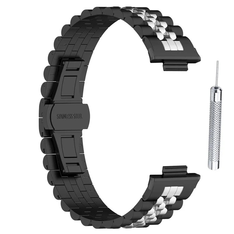 For  Xiaomi Redmi Watch 4 Five-bead Butterfly Buckle Metal Watch Band(Black) - Watch Bands by PMC TechLife | Online Shopping South Africa | PMC TechLife