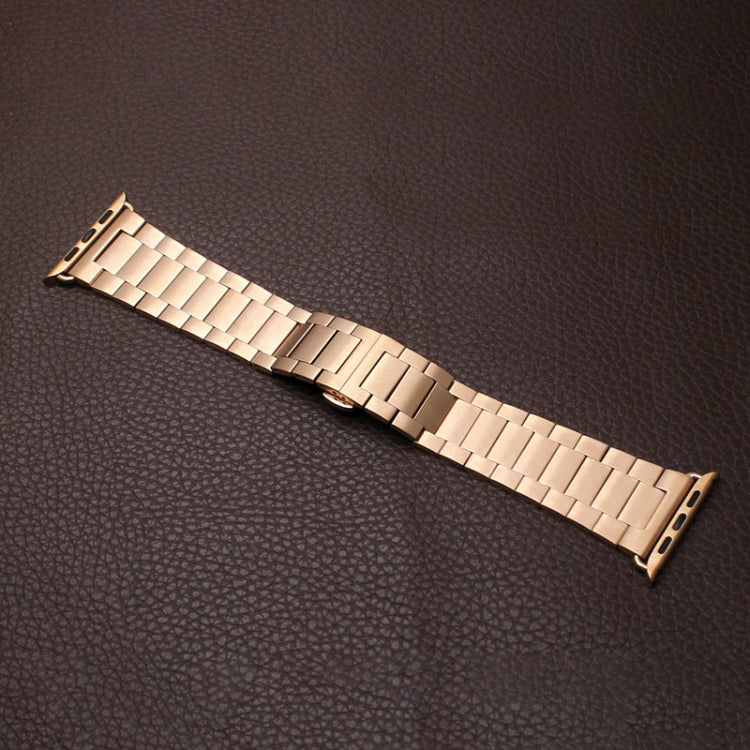 For Apple Watch Series 4 40mm Three-bead Butterfly Buckle Metal Watch Band(Rose Gold) - free shipping - PMC TechLife - Order now!