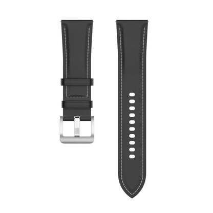 For Xiaomi Watch 2 22mm Genuine Leather Watch Band(Black) - Watch Bands by PMC Jewellery | Online Shopping South Africa | PMC Jewellery