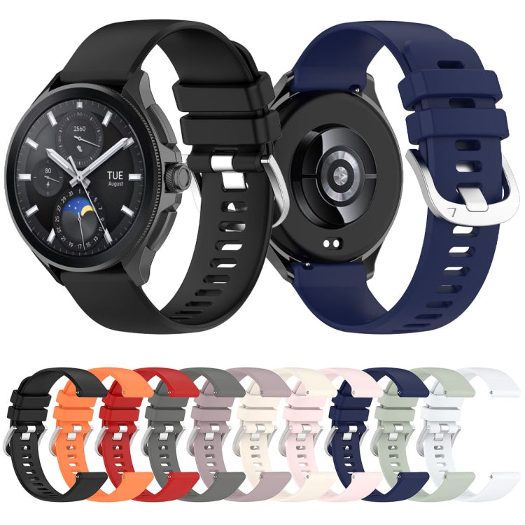 For Xiaomi Watch 2 Liquid Glossy Silver Buckle Silicone Watch Band(White) - Watch Bands by PMC TechLife | Online Shopping South Africa | PMC TechLife