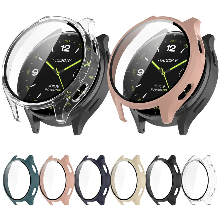 For Xiaomi Watch 2 PC + Tempered Film Integrated Watch Protective Case(Ivory White) - Watch Cases by PMC TechLife | Online Shopping South Africa | PMC TechLife