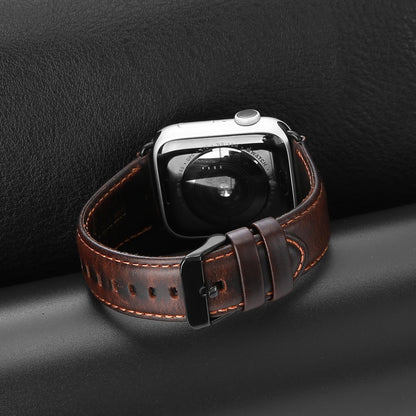 For Apple Watch Ultra 2 49mm DUX DUCIS Business Genuine Leather Watch Strap(Coffee) - Watch Bands by DUX DUCIS | Online Shopping South Africa | PMC Jewellery