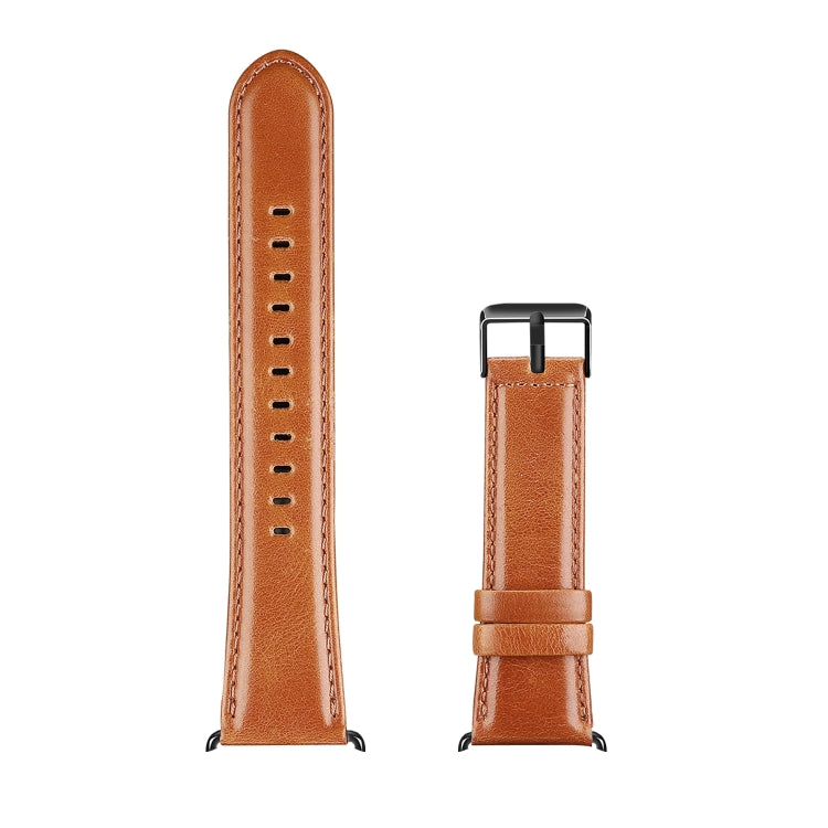 For Apple Watch Series 7 41mm DUX DUCIS Business Genuine Leather Watch Strap(Khaki) - free shipping - PMC TechLife - Order now!