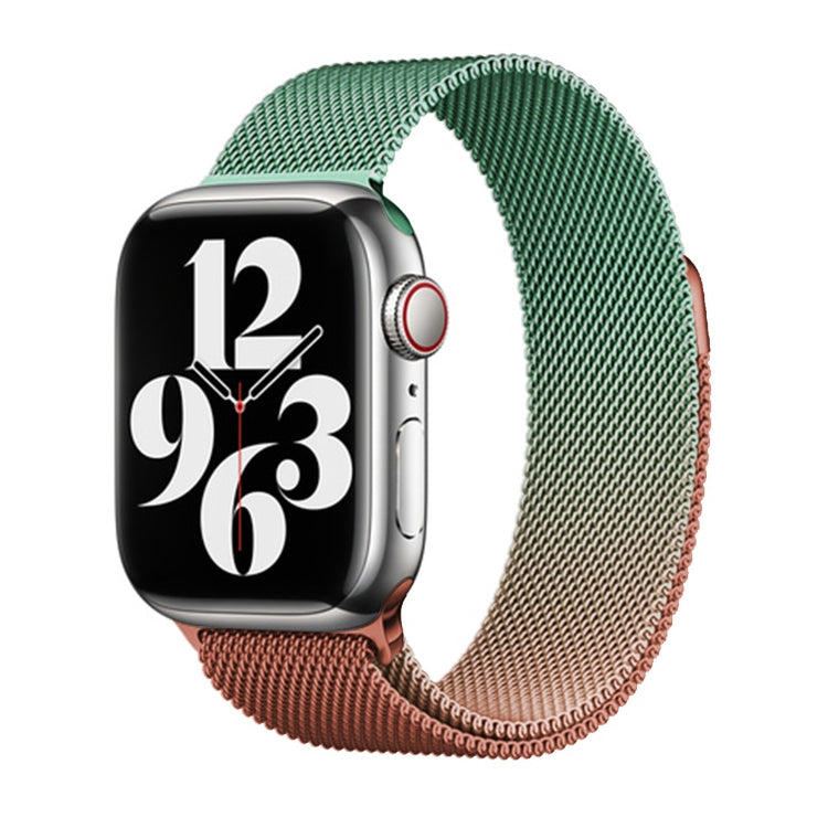 For Apple Watch SE 2023 40mm Milan Gradient Loop Magnetic Buckle Watch Band(Orange Green) - Watch Bands by PMC Jewellery | Online Shopping South Africa | PMC Jewellery