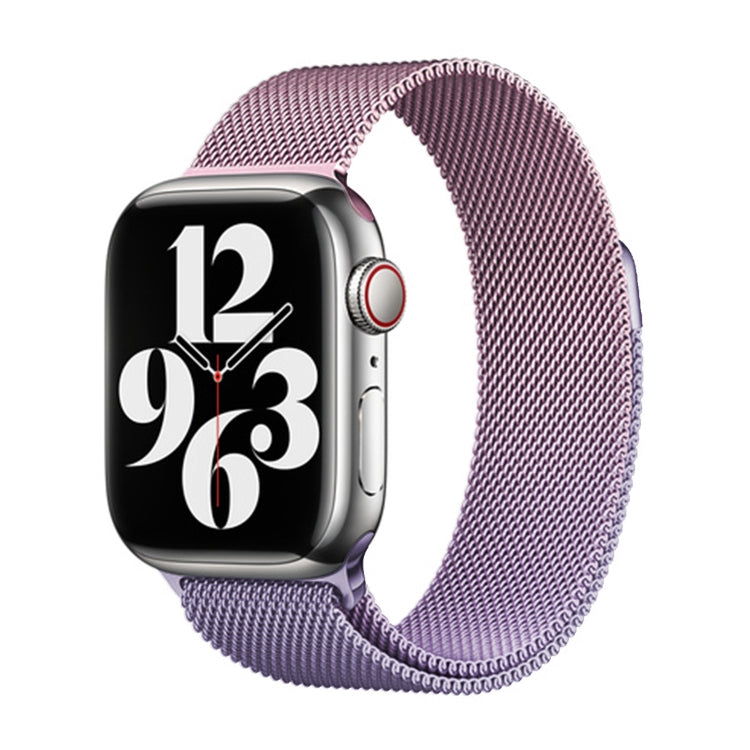 For Apple Watch Series 9 45mm Milan Gradient Loop Magnetic Buckle Watch Band(Pink Lavender) - Watch Bands by PMC Jewellery | Online Shopping South Africa | PMC Jewellery