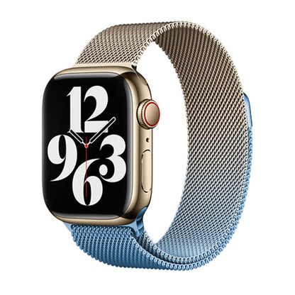 For Apple Watch Series 6 44mm Milan Gradient Loop Magnetic Buckle Watch Band(Gold Blue) - Watch Bands by PMC Jewellery | Online Shopping South Africa | PMC Jewellery