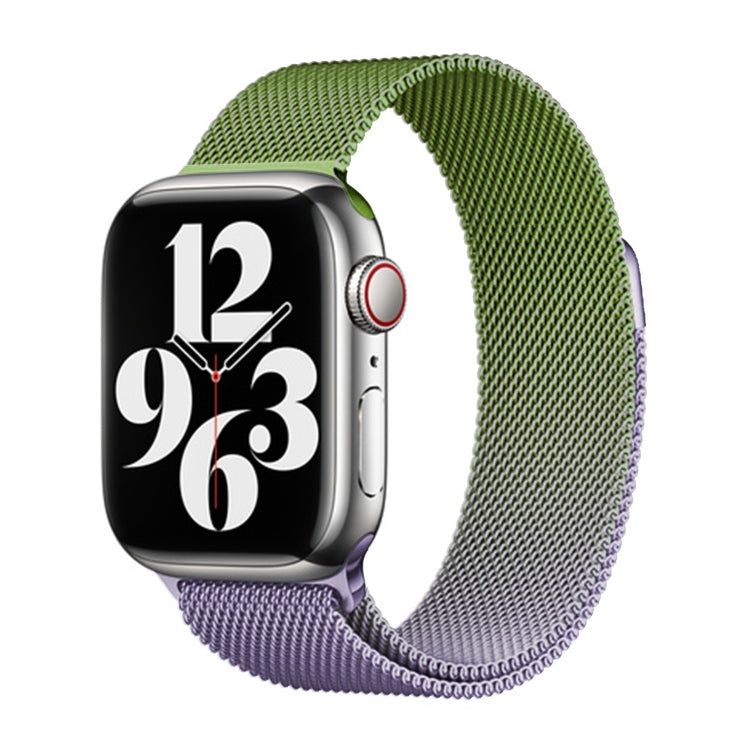 For Apple Watch Series 5 40mm Milan Gradient Loop Magnetic Buckle Watch Band(Purple Green) - Watch Bands by PMC TechLife | Online Shopping South Africa | PMC TechLife