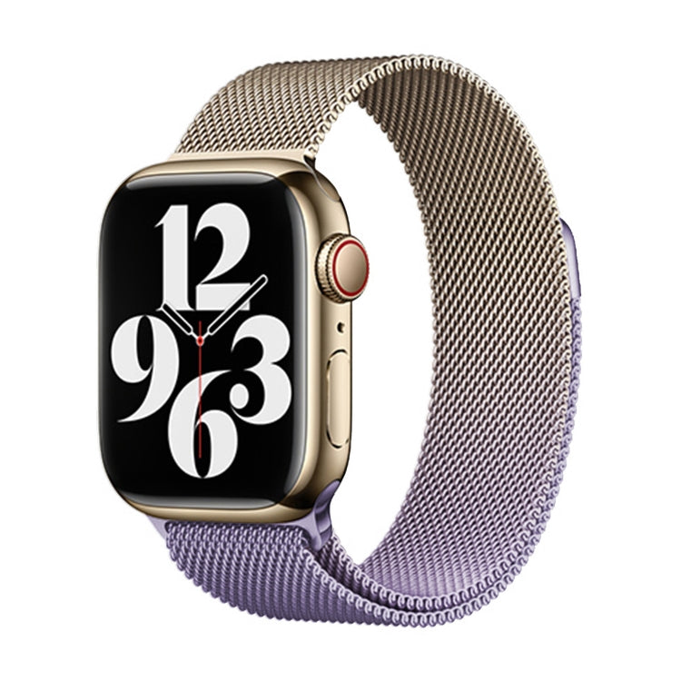 For Apple Watch Series 4 44mm Milan Gradient Loop Magnetic Buckle Watch Band(Gold Lavender) - free shipping - PMC TechLife - Order now!