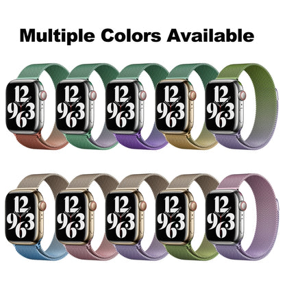 For Apple Watch SE 2023 40mm Milan Gradient Loop Magnetic Buckle Watch Band(Purple Green) - Watch Bands by PMC Jewellery | Online Shopping South Africa | PMC Jewellery