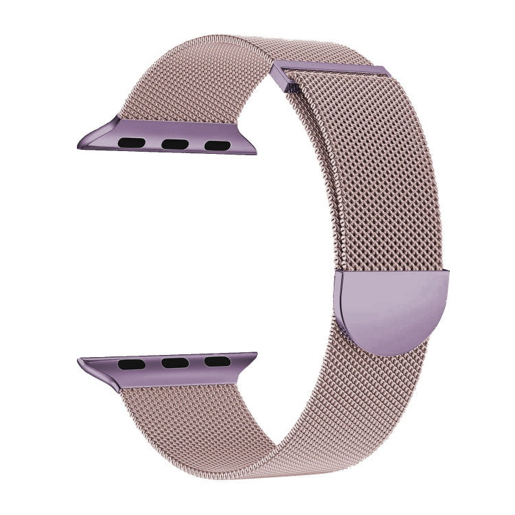 For Apple Watch Series 8 45mm Two Color Milanese Loop Magnetic Watch Band(Pink Purple) - Watch Bands by PMC Jewellery | Online Shopping South Africa | PMC Jewellery