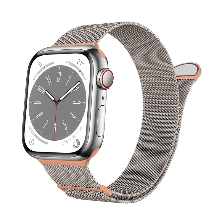 For Apple Watch SE 40mm Two Color Milanese Loop Magnetic Watch Band(Starlight Orange) - Watch Bands by PMC Jewellery | Online Shopping South Africa | PMC Jewellery