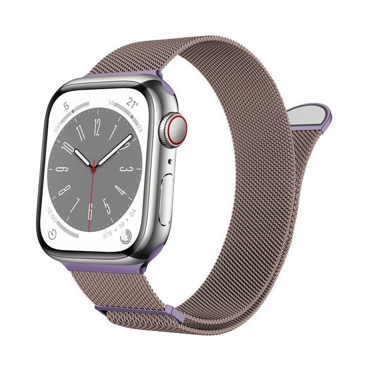 For Apple Watch Series 4 44mm Two Color Milanese Loop Magnetic Watch Band(Pink Purple) - Watch Bands by PMC Jewellery | Online Shopping South Africa | PMC Jewellery