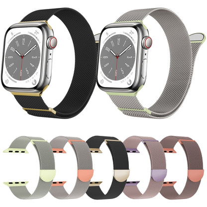 For Apple Watch SE 40mm Two Color Milanese Loop Magnetic Watch Band(Pink Orange) - Watch Bands by PMC Jewellery | Online Shopping South Africa | PMC Jewellery