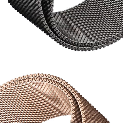 For Apple Watch Ultra 49mm Two Color Milanese Loop Magnetic Watch Band(Black Gold) - Watch Bands by PMC Jewellery | Online Shopping South Africa | PMC Jewellery