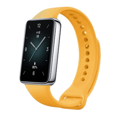 For Honor Band 9 Solid Color Silicone Watch Band(Yellow) - Watch Bands by PMC Jewellery | Online Shopping South Africa | PMC Jewellery