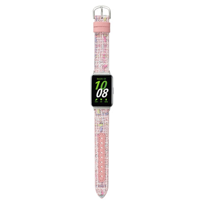 For Samsung Galaxy Fit 3 Woolen Leather Watch Band(Pink) - Watch Bands by PMC Jewellery | Online Shopping South Africa | PMC Jewellery