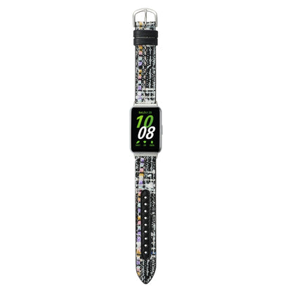 For Samsung Galaxy Fit 3 Woolen Leather Watch Band(Black) - Watch Bands by PMC Jewellery | Online Shopping South Africa | PMC Jewellery