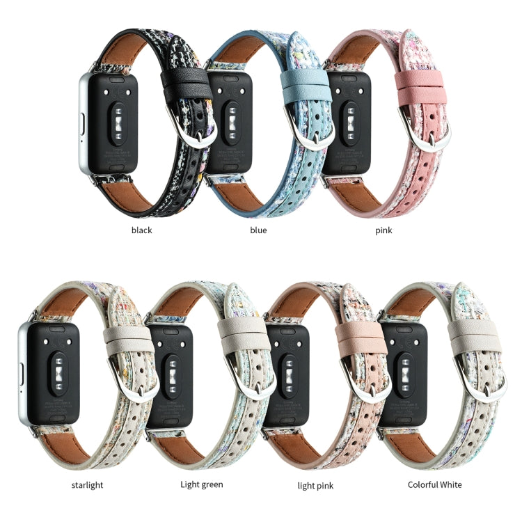 For Samsung Galaxy Fit 3 Woolen Leather Watch Band(Light Pink) - Watch Bands by PMC TechLife | Online Shopping South Africa | PMC TechLife