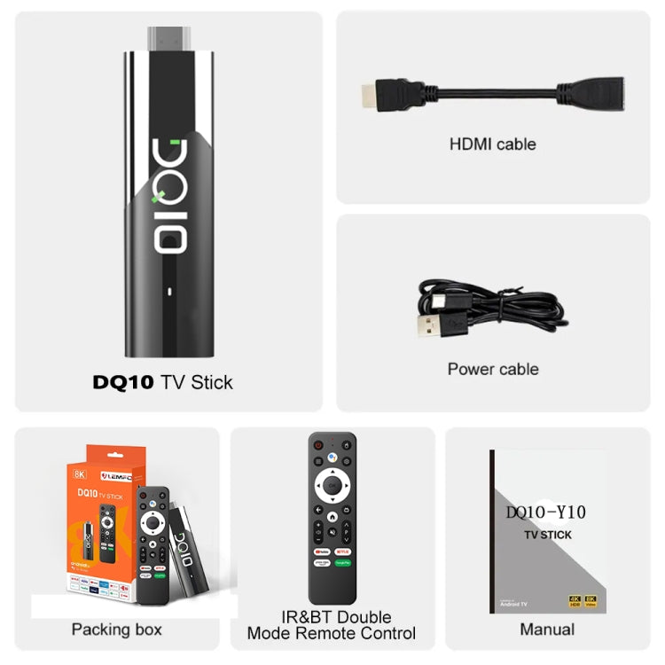 LEMFO DQ10 Allwinner H618 Quad Core ARM Cortex A53 8K HD Android TV Stick, RAM:4GB+32GB(UK Plug) - Android TV Sticks by LEMFO | Online Shopping South Africa | PMC Jewellery | Buy Now Pay Later Mobicred