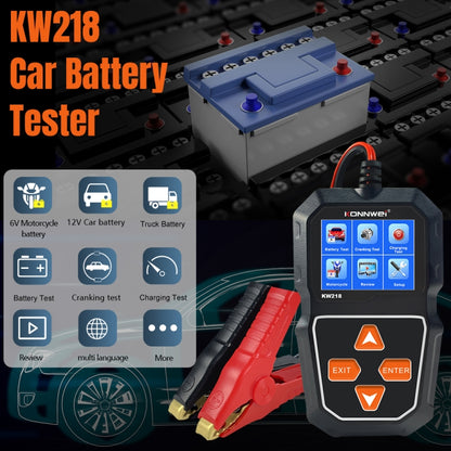 KONNWEI KW218 2.4 inch Color Screen Car Battery Tester(Black) - Code Readers & Scan Tools by KONNWEI | Online Shopping South Africa | PMC Jewellery