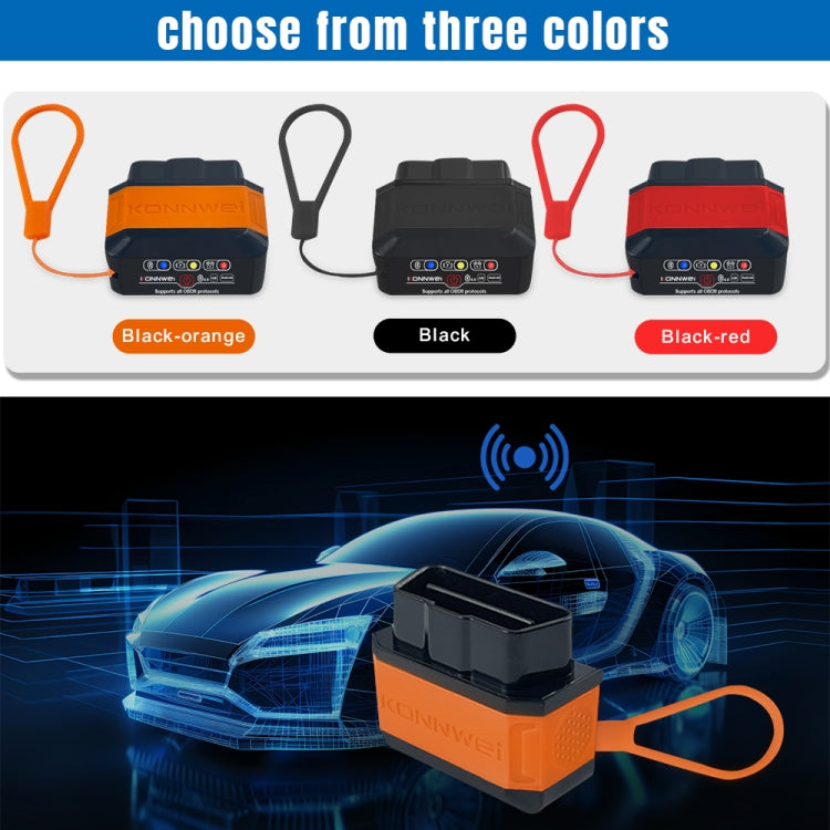 KONNWEI KW906 Bluetooth 5.0 Car OBD2 Scanner Support Android & iOS(Black Orange) - Code Readers & Scan Tools by KONNWEI | Online Shopping South Africa | PMC Jewellery | Buy Now Pay Later Mobicred