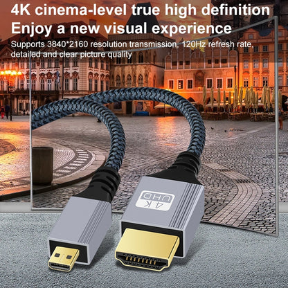 HDTV to Micro HDTV 4K 120Hz Computer Digital Camera HD Video Adapter Cable, Length:10m - Cable by PMC Jewellery | Online Shopping South Africa | PMC Jewellery | Buy Now Pay Later Mobicred