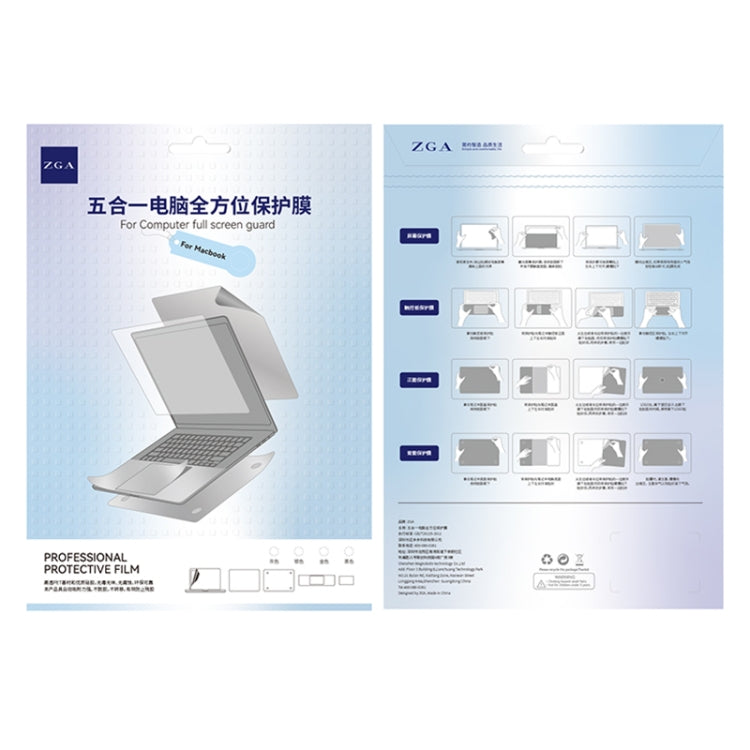 For MacBook Air 13.6 inch A2681 2022 ZGA 5 in 1 Laptop All-round Protective Film(Black) - free shipping - PMC Jewellery - Order now!