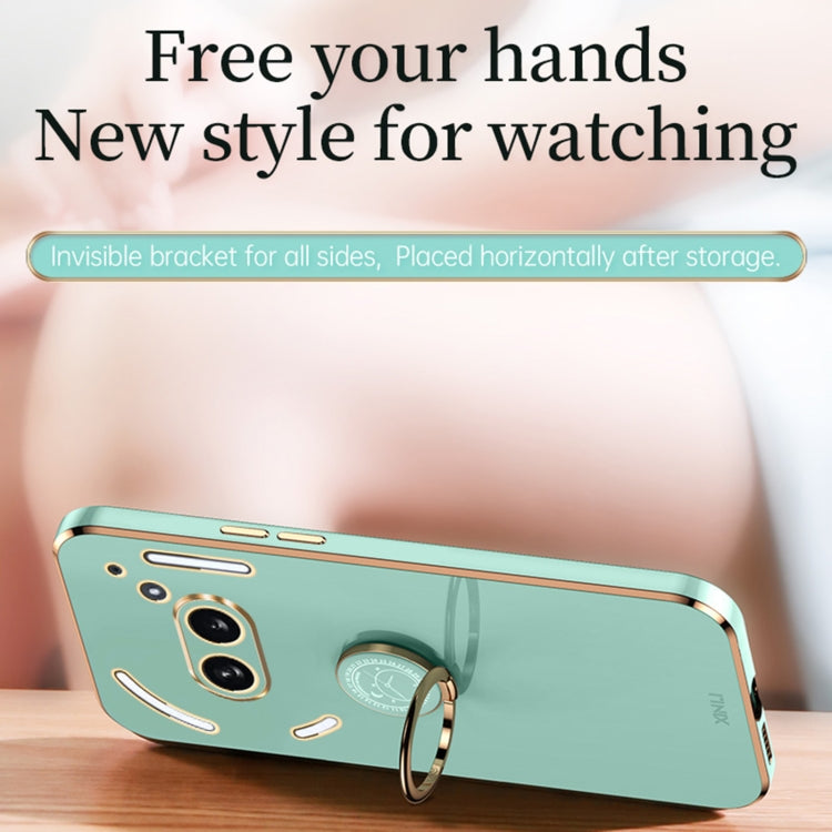 For Nothing Phone 2A XINLI Straight Edge 6D Electroplate TPU Phone Case with Ring Holder(Hawthorn Red) - free shipping - PMC Jewellery - Order now!