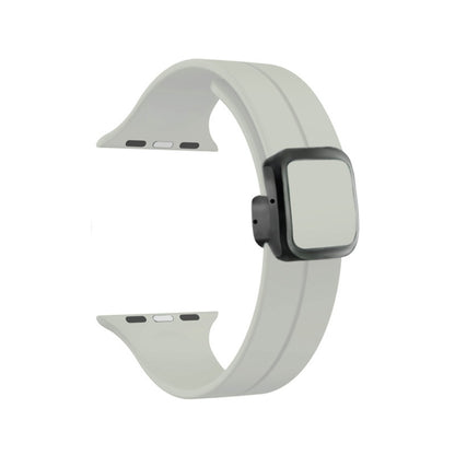 For Apple Watch Series 7 41mm Magnetic Square Buckle Silicone Watch Band(Starlight) - Watch Bands by PMC Jewellery | Online Shopping South Africa | PMC Jewellery