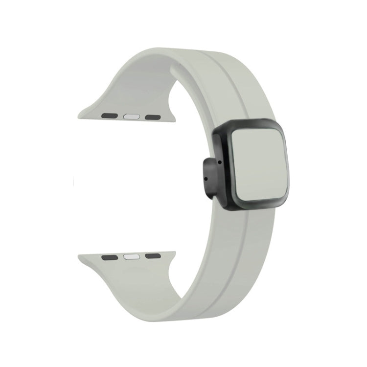 For Apple Watch Series 6 40mm Magnetic Square Buckle Silicone Watch Band(Starlight) - Watch Bands by PMC TechLife | Online Shopping South Africa | PMC TechLife