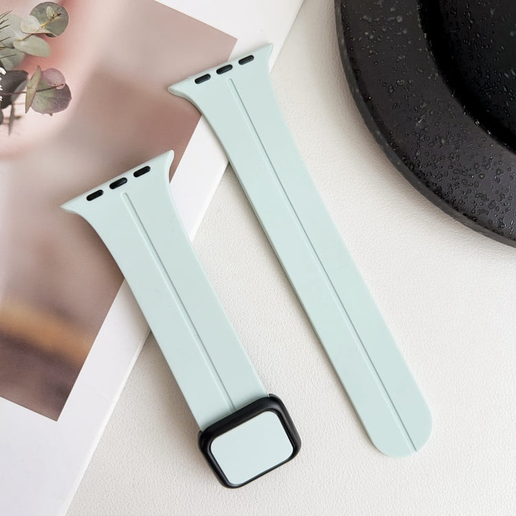 For Apple Watch Series 6 44mm Magnetic Square Buckle Silicone Watch Band(Sapphire Blue) - Watch Bands by PMC TechLife | Online Shopping South Africa | PMC TechLife