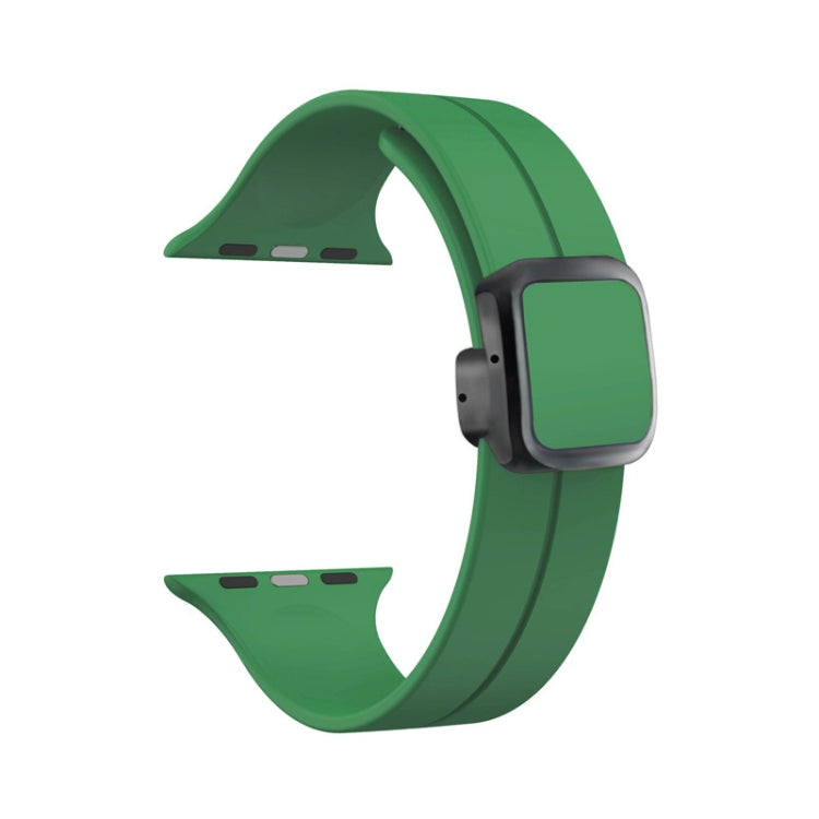 For Apple Watch Series 4 40mm Magnetic Square Buckle Silicone Watch Band(Alfalfa) - Watch Bands by PMC Jewellery | Online Shopping South Africa | PMC Jewellery