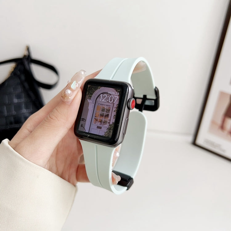 For Apple Watch Series 2 38mm Magnetic Square Buckle Silicone Watch Band(Sapphire Blue) - Watch Bands by PMC TechLife | Online Shopping South Africa | PMC TechLife