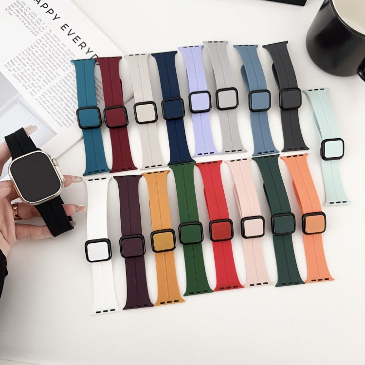 For Apple Watch Ultra 2 49mm Magnetic Square Buckle Silicone Watch Band(Alfalfa) - Watch Bands by PMC TechLife | Online Shopping South Africa | PMC TechLife