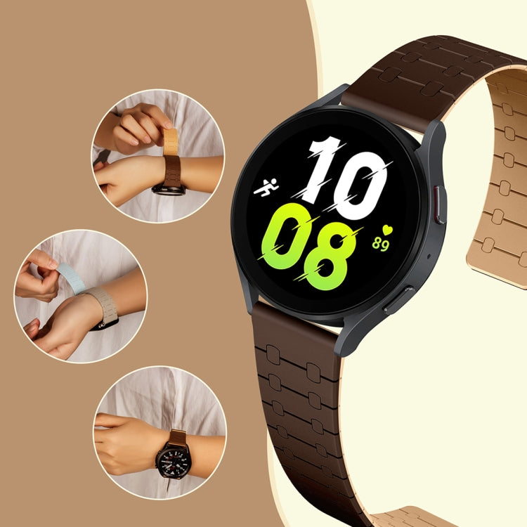 For Samsung Galaxy Watch 6 / 5 / 4 Two Color Loop Magnetic Silicone Watch Band(Green+Grey) - Watch Bands by PMC TechLife | Online Shopping South Africa | PMC TechLife